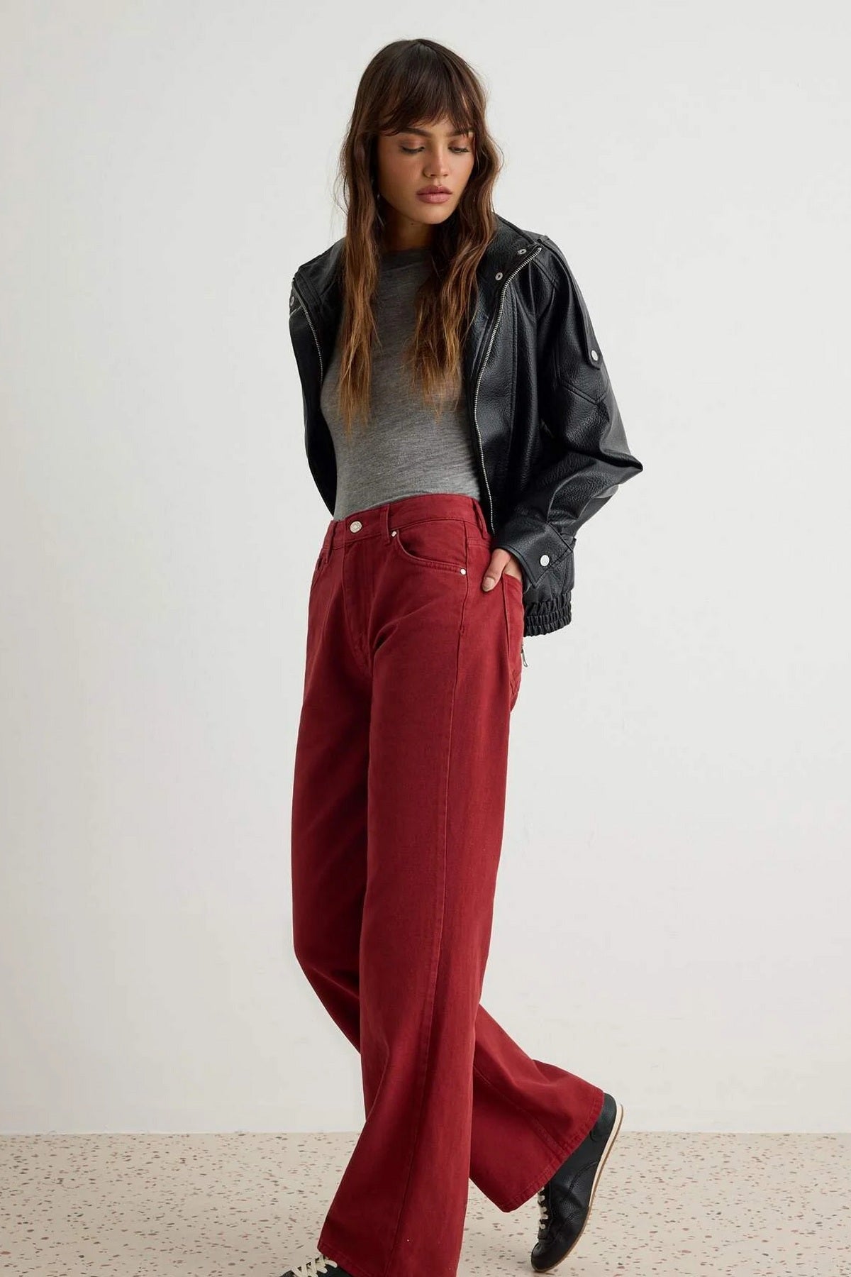 Farmerke TWOSS24JE00140 - bordo [djesi-src-08467b403d2d51c3fc19d1a1408f57f94cda231205b0f9a8f1e747bb77c9b484]